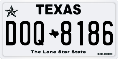 TX license plate DOQ8186