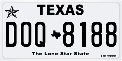 TX license plate DOQ8188