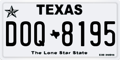 TX license plate DOQ8195