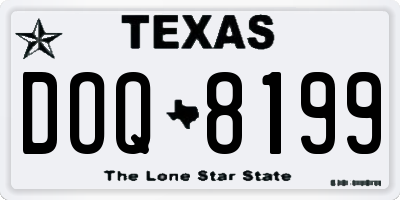 TX license plate DOQ8199
