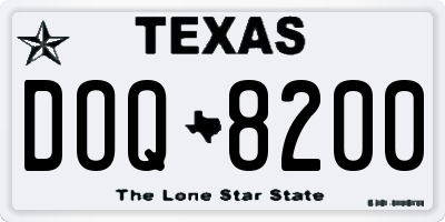 TX license plate DOQ8200
