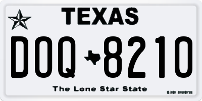 TX license plate DOQ8210
