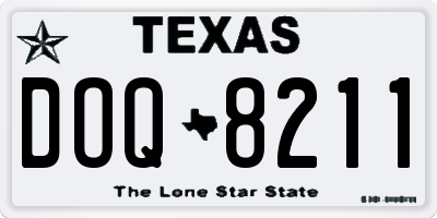 TX license plate DOQ8211