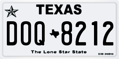 TX license plate DOQ8212