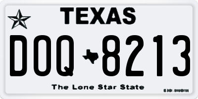 TX license plate DOQ8213