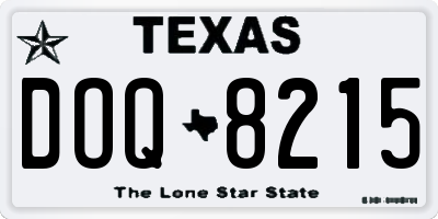 TX license plate DOQ8215