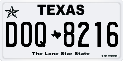 TX license plate DOQ8216