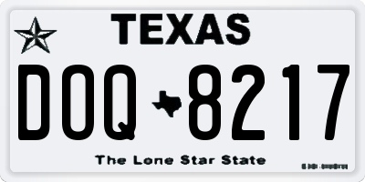 TX license plate DOQ8217