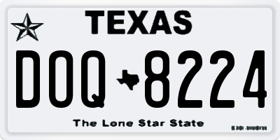 TX license plate DOQ8224