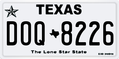 TX license plate DOQ8226
