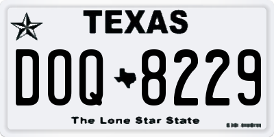 TX license plate DOQ8229