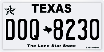 TX license plate DOQ8230