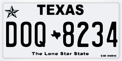 TX license plate DOQ8234