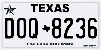 TX license plate DOQ8236