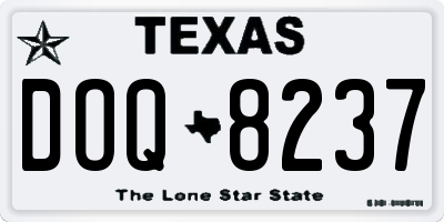 TX license plate DOQ8237