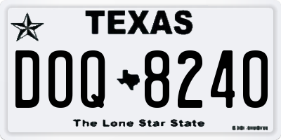 TX license plate DOQ8240