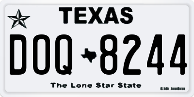 TX license plate DOQ8244