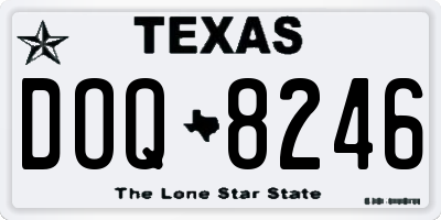 TX license plate DOQ8246