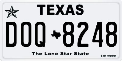 TX license plate DOQ8248