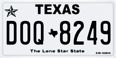 TX license plate DOQ8249