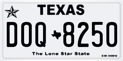 TX license plate DOQ8250
