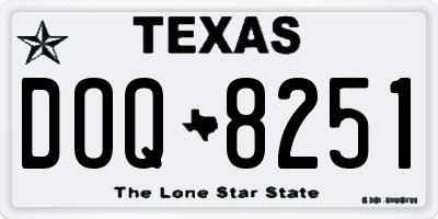 TX license plate DOQ8251