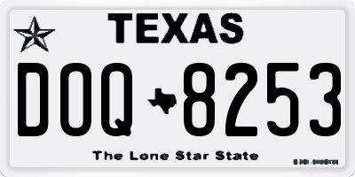 TX license plate DOQ8253