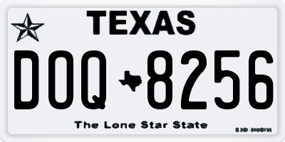 TX license plate DOQ8256