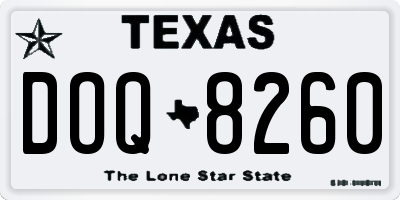 TX license plate DOQ8260