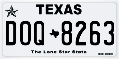 TX license plate DOQ8263