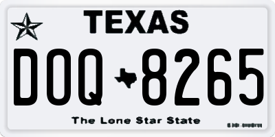 TX license plate DOQ8265