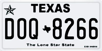 TX license plate DOQ8266