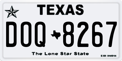 TX license plate DOQ8267