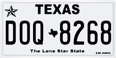 TX license plate DOQ8268