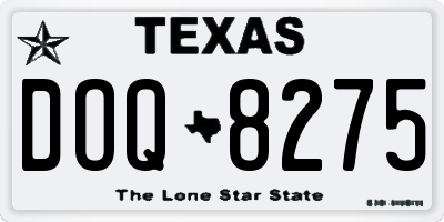TX license plate DOQ8275