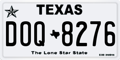 TX license plate DOQ8276