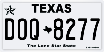 TX license plate DOQ8277