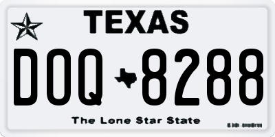 TX license plate DOQ8288