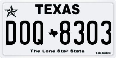TX license plate DOQ8303