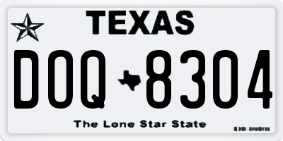 TX license plate DOQ8304