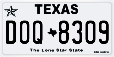 TX license plate DOQ8309