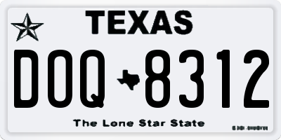 TX license plate DOQ8312