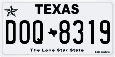TX license plate DOQ8319