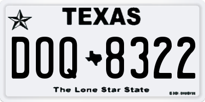 TX license plate DOQ8322