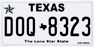 TX license plate DOQ8323
