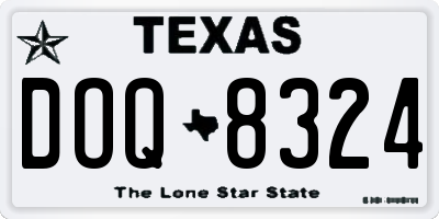 TX license plate DOQ8324