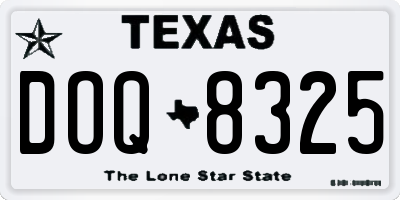 TX license plate DOQ8325