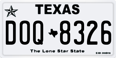 TX license plate DOQ8326