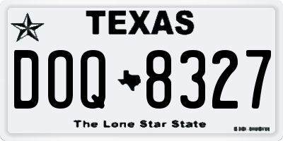 TX license plate DOQ8327