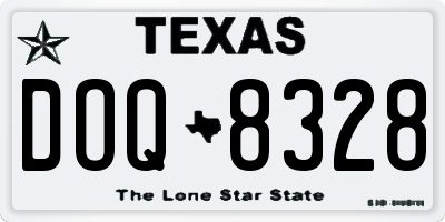TX license plate DOQ8328
